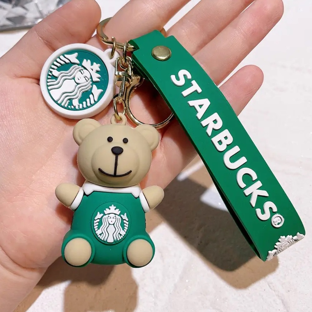 White & Green - Starbucks Bearista’ 🐻 KeyChain - Super Cute! new Never U…